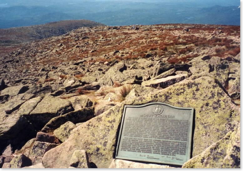 mm 0.0 - From the memorial plaque on Katahdin you are looking down the AT on its first (last) mile towards the Tablelands below. Courtesy askus3@optonline.net